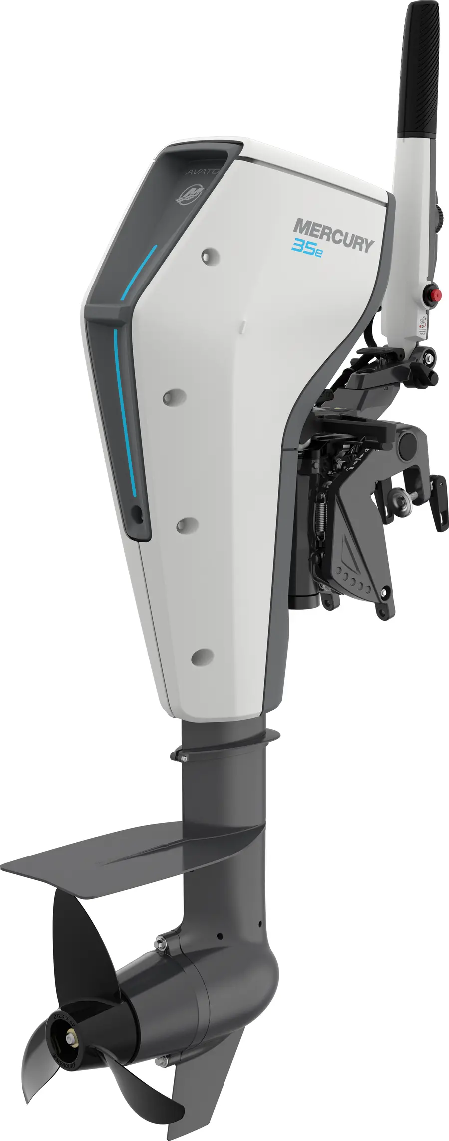 Mercury Avator 35e mit Pinne, Studioaufnahme