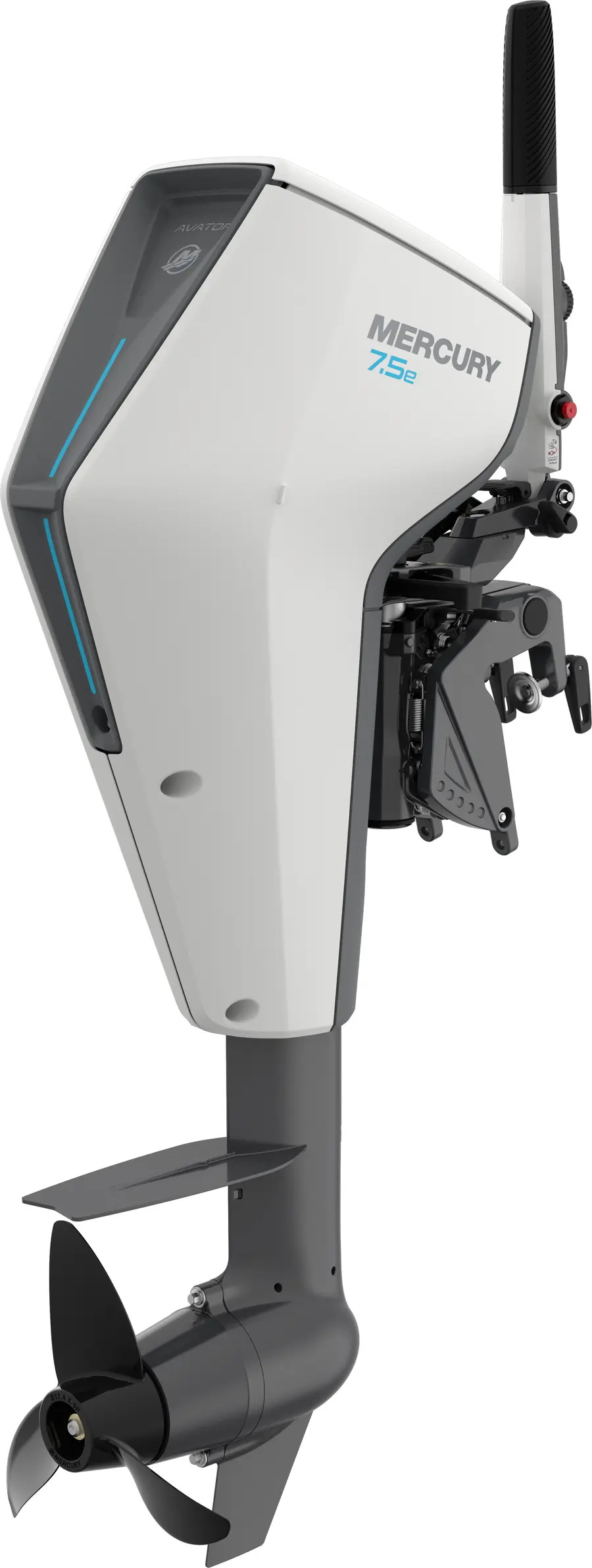 Mercury Avator 7.5e mit Pinne, Studioaufnahme