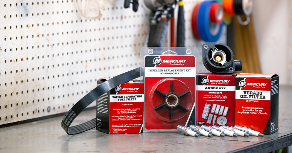 Mercury Precision Parts: abgebildete Wartungs- und Ersatzteile